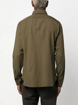 Tom Ford Linen Button-Down Long-Sleeve Shirt with Flap Pocket