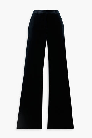 THEORY COTTON-BLEND VELVET WIDE-LEG PANTS - Size 2