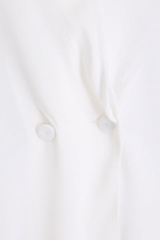 ANOTHER TOMORROW DRAPED STRETCH-CREPE BLOUSE - Size 46