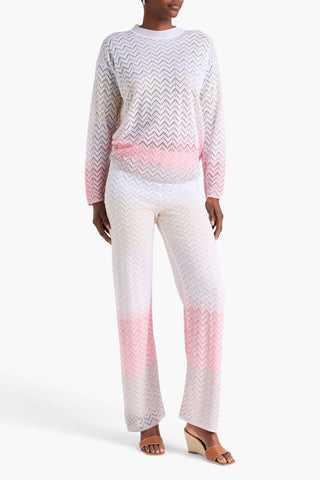 MISSONI DGRAD CROCHET-KNIT SWEATER - Size 40