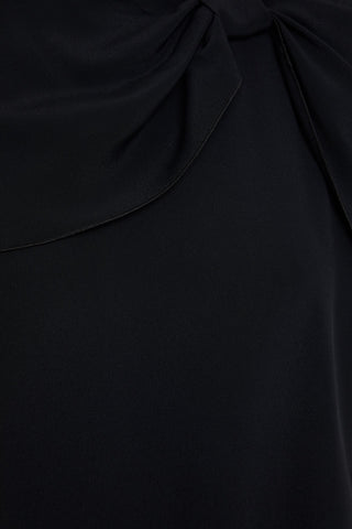 VALENTINO CAPE-EFFECT KNOTTED CREPE DE CHINE MINI DRESS - Size 36