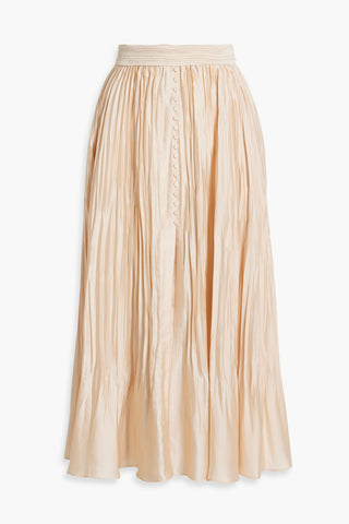SIMKHAI PLISS-SATIN MIDI SKIRT - Size 10