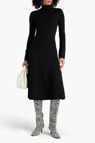 JOSEPH SILK-BLEND TURTLENECK MIDI DRESS - Size XS