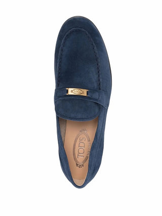 Tods Suede Penny Loafers in Blue