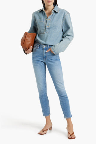 SLVRLAKE LOU LOU CROPPED MID-RISE SLIM-LEG JEANS - Size 28