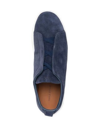 Zegna Suede Slip-On Sneakers with White Sole