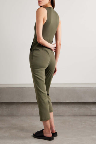 RIVET UTILITY ROCKSTAR CROPPED STRETCH-TWILL JUMPSUIT - Size S