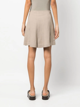 Brunello Cucinelli Cotton Twill Pleated Skirt