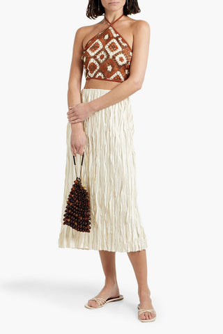 JOHANNA ORTIZ PWANI CROPPED CROCHET HALTERNECK TOP - Size 6
