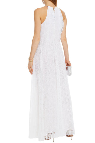 MICHAEL KORS GATHERED CROCHETED LACE MAXI DRESS - Size XXS
