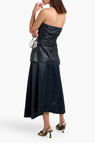 PROENZA SCHOULER STRAPLESS DRAPED LEATHER TOP - Size 2