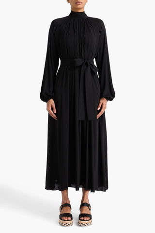 GABRIELA HEARST CEDRIC BELTED SILK-CREPE MIDI DRESS - Size 40