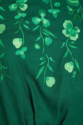 SALONI NEELA CUTOUT EMBROIDERED LINEN MIDI DRESS - Size 8