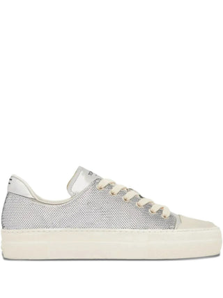 Tom Ford Silver Metallic Mesh Platform Sneakers