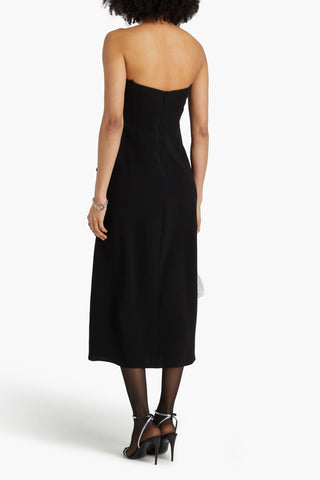 SIMKHAI KEELAN STRAPLESS WRAP-EFFECT CREPE MIDI DRESS - Size 2