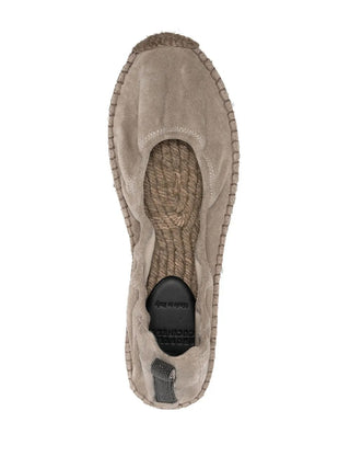 Brunello Cucinelli Roccia Suede Ruched Espadrilles with Beaded Trim