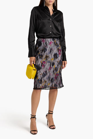 VERONICA BEARD MONIQUE SILK-BLEND SATIN SHIRT - Size 2