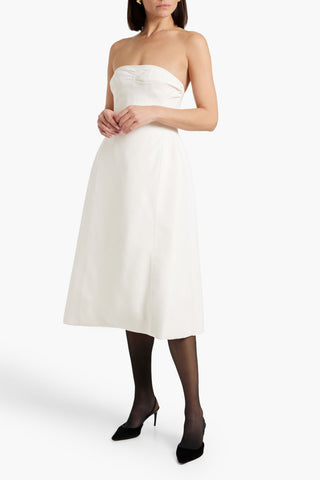 KHAITE BLUME STRAPLESS TWILL MIDI DRESS - Size 2