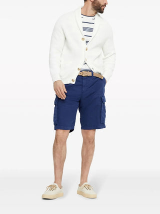 Brunello Cucinelli Cotton Cargo Shorts in Dark Blue