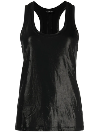 Tom Ford Metallic-Effect Racerback Top Black