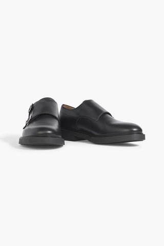 GIANVITO ROSSI SCOTT LEATHER MONK-STRAP SHOES - Size 43.5
