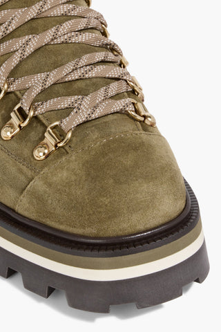 JIMMY CHOO CHIKE SUEDE AND RIBBED-KNIT HIKING BOOTS - Size 39