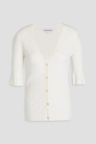 VERONICA BEARD CALLIOPE RIBBED-KNIT TOP - Size L