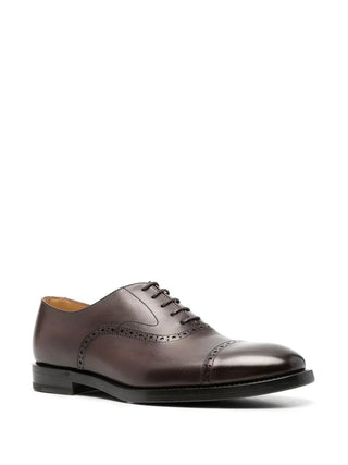 Brunello Cucinelli Polished Leather Brogue Cap-Toe Oxford