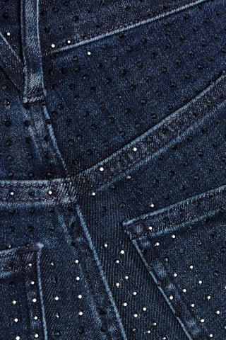 VERONICA BEARD CARSON CROPPED CRYSTAL-EMBELLISHED HIGH-RISE FLARED JEANS - Size 24