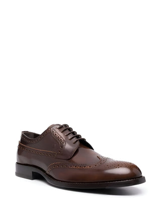 Tod's Polished Leather Brogue Derbies Brown