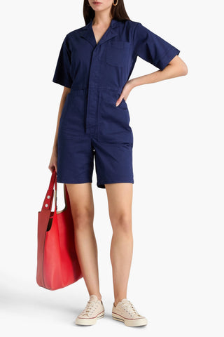 ALEX MILL COTTON-BLEND POPLIN PLAYSUIT - Size S