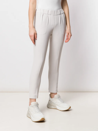 Brunello Cucinelli Refined Blend Slim-Fit Cropped Trousers Milk