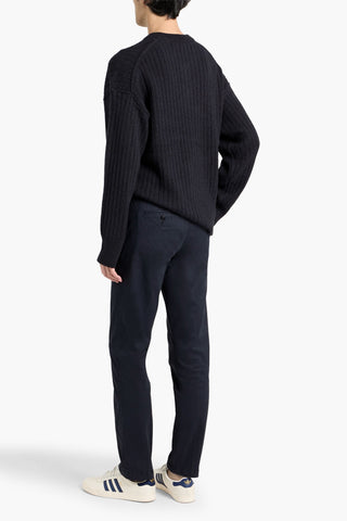 ALEX MILL SAWYER RIBBED COTTON AND LINEN-BLEND HENLEY SWEATER - Size L
