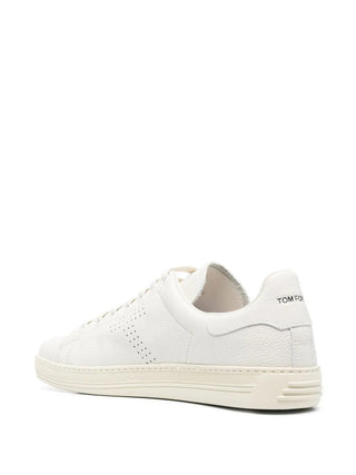 Tom Ford Perforated Leather Low-Top Sneakers Butter Cream