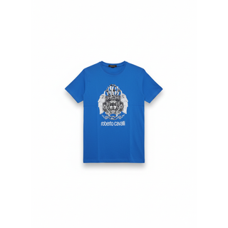Roberto Cavalli Blue Graphic T-Shirt