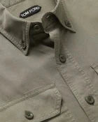 Tom Ford Cotton Jersey Button-Down Utility Shirt Green