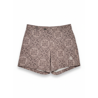 Brunello Cucinelli Mens Swimwear in Brown & Beige Print With Side Ajusters