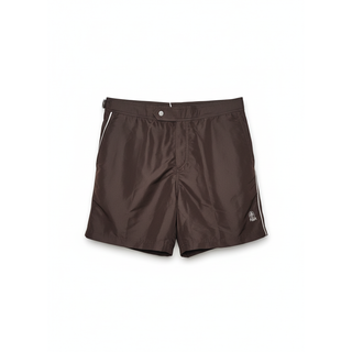 Brunello Cucinelli Mens Swimwear in Dark Brown With Side Adjusters