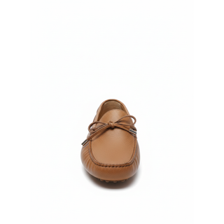 Brunello Cucinelli Mens Leather Driving Loafers In Camel Brown
