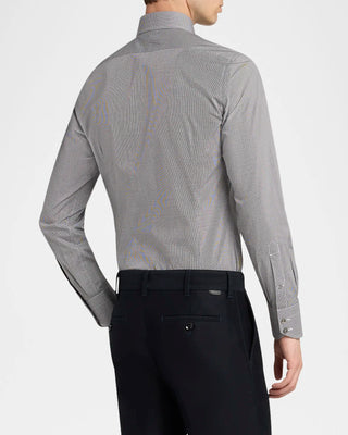 Tom Ford Cotton Micro-Pattern Point-Collar Dress Shirt