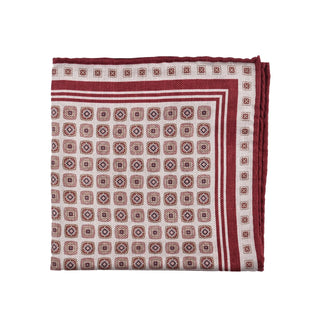 Brunello Cucinelli Silk Foulard Print Bordered Pocket Square
