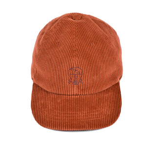 Brunello Cucinelli Corduroy Embroidered Baseball Cap Rust