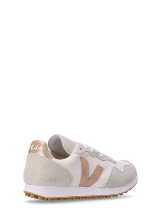 VEJA Mesh Suede Low-Top Sneakers with Metallic V-Logo