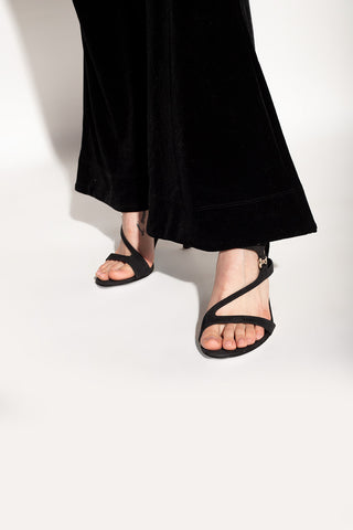 FERRAGAMO Suede T-Strap High-Heel Sandals