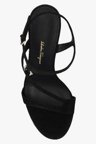 FERRAGAMO Suede T-Strap High-Heel Sandals