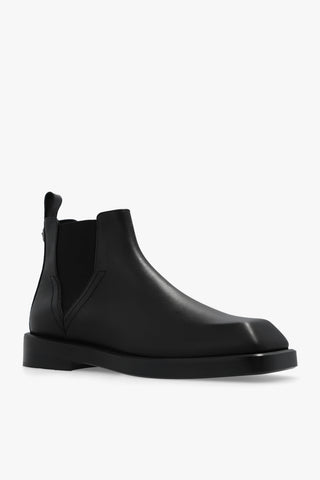 Versace Smooth Leather Square Toe Chelsea Boots
