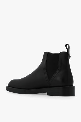 Versace Smooth Leather Square Toe Chelsea Boots