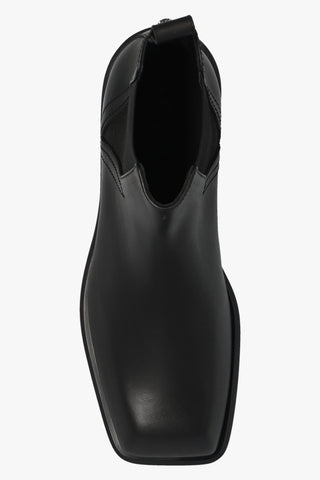 Versace Smooth Leather Square Toe Chelsea Boots