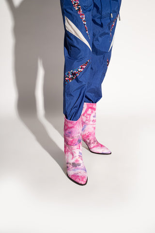 ISABEL MARANT Tie-Dye Canvas Pointed Ankle Boots