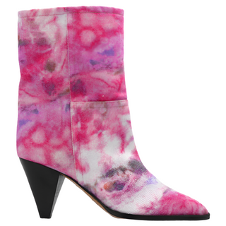 ISABEL MARANT Tie-Dye Canvas Pointed Ankle Boots